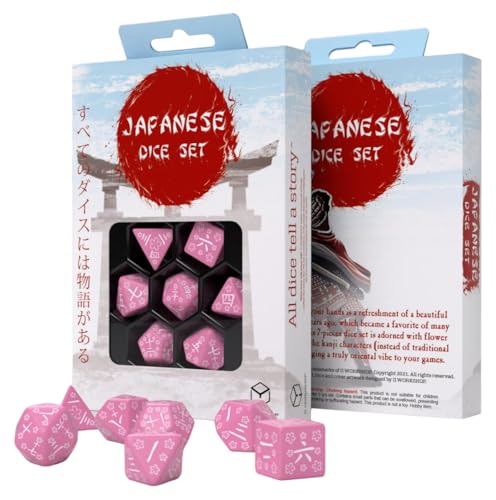 Q-Workshop 89504 Japanese Dice Set – Sweet Spring Memory (7) Cardgame, Mehrfarbig von Q Workshop