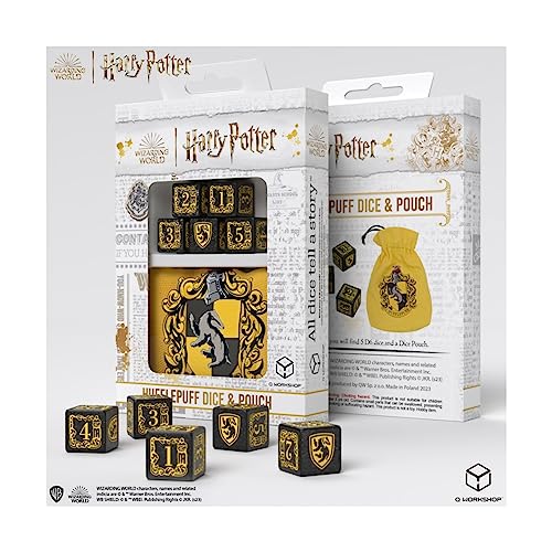 Q-Workshop Harry Potter - Hufflepuff Dice & Pouch von Q Workshop