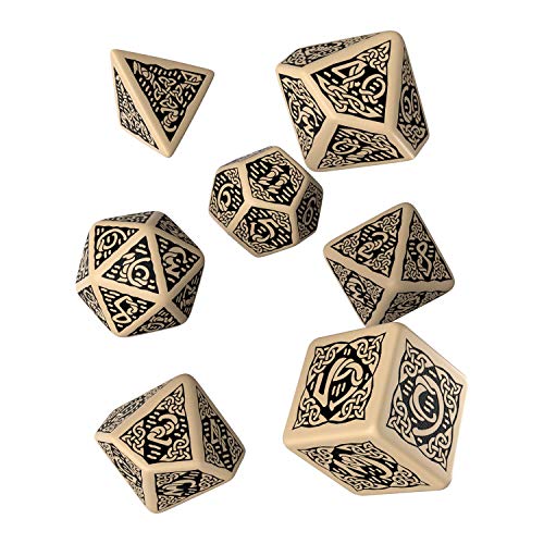 Q-Workshop CER18 - Celtic 3D Dice Beige/Black (7) von Q Workshop