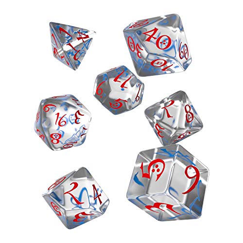 Q-Workshop CLE16 - Classic RPG Dice Transparent Blue/Red (7) von Q Workshop