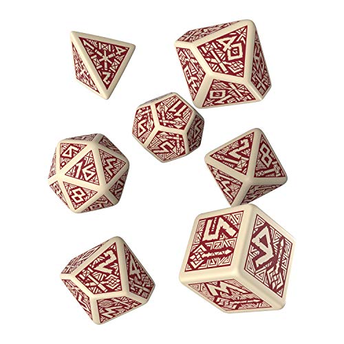 Q-Workshop DWA87 - Dwarven Dice Beige/Burgundy (7) von Q Workshop