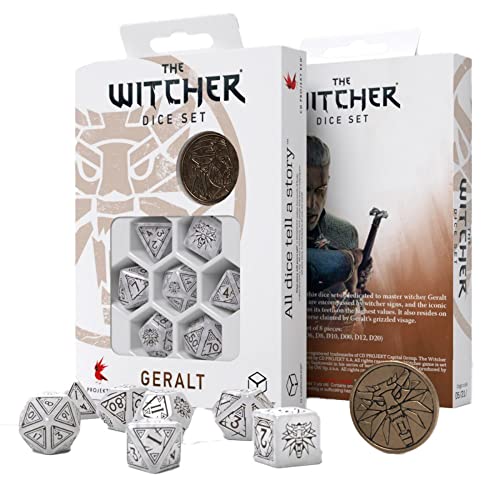 Q-Workshop QWOWGE3T The Witcher Dice Set: Geralt – The White Wolf (7), 295 x 295 x 85 mm von Q Workshop