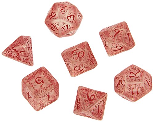 Q-Workshop ELV09 - Elvish Dice Transparent/Red (7) von Q Workshop