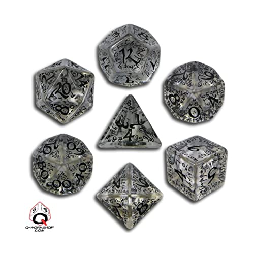 Q-Workshop ELV10 - Elvish Dice Transp./Black (7) von Q Workshop