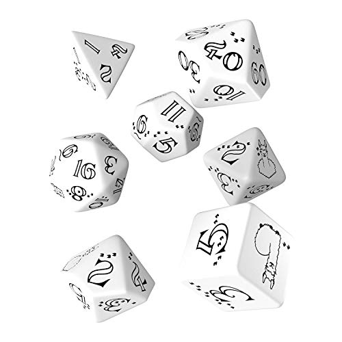 Q-Workshop LLA02 - Bright Llama Dice White/Black (7) von Q Workshop