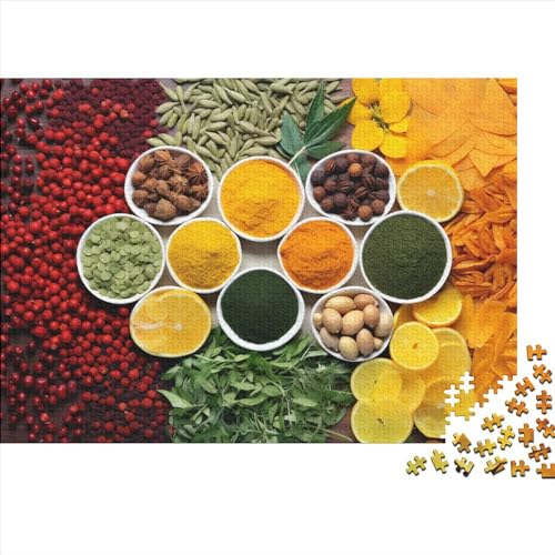 Aromastoffe Puzzle 1000 Teile Legespiel Schwierigkeitsgrad Herausfordernde Bunte Gewürze Kinder Puzzle Entspannung Durch Puzzeln Zeitvertreib Für Alle Altersgruppen 1000pcs (75x50cm) von QAHSWIALN