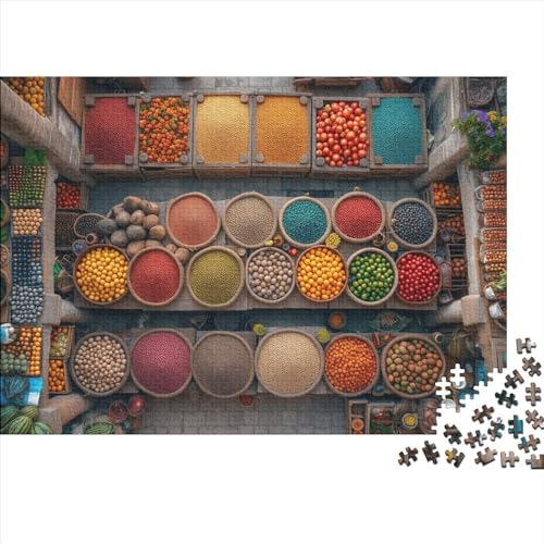 Aromastoffe Puzzle 1000 Teile Puzzle-Herausforderung Puzzle-Kunstwerk Bunte Gewürze Herausfordernde Geistige Herausforderung Entspannung Durch Puzzeln Grips-Spiel 1000pcs (75x50cm) von QAHSWIALN