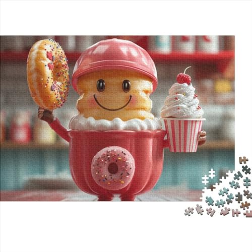 Donut Puzzle 1000 Teile Puzzle-Herausforderung Geduldsspiel Logikspiel Kinder Puzzle Köstliche Donuts Herausfordernde Unterhaltung Zeitvertreib Für Alle Altersgruppen 1000pcs (75x50cm) von QAHSWIALN