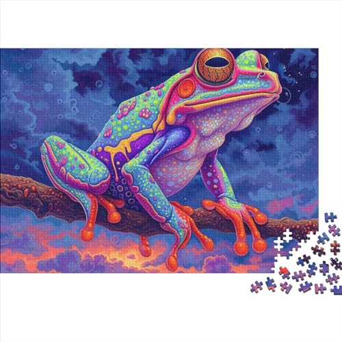 Frösche Puzzle 1000 Teile Geduldsspiel Logikspiel Geistige Herausforderung Bunte Frösche Entspannung Durch Puzzeln Zeitvertreib Für Alle Altersgruppen 1000pcs (75x50cm) von QAHSWIALN