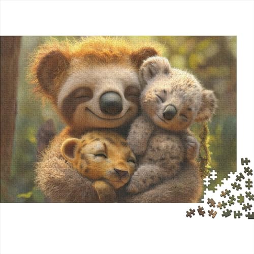 Koala Puzzle 1000 Teile Legespiel Schwierigkeitsgrad Familienspaß niedlich und trottelhaft Geistige Herausforderung Entspannung Durch Puzzeln Zeitvertreib Für Alle Altersgruppen 1000pcs (75x50cm) von QAHSWIALN