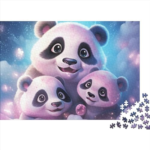 Panda Puzzle 1000 Teile Geduldsspiel Logikspiel Geistige Herausforderung Süßer Kleiner Panda Herausfordernde Unterhaltung Zeitvertreib Für Alle Altersgruppen 1000pcs (75x50cm) von QAHSWIALN