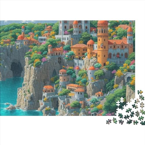 Schlösser Puzzle 1000 Teile Legespiel Schwierigkeitsgrad Logikspiel Schlösser in der geheimen Welt Kinder Puzzle Herausfordernde Unterhaltung Grips-Spiel 1000pcs (75x50cm) von QAHSWIALN