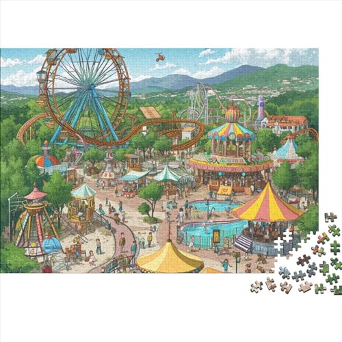 Vergnügungspark Puzzle 1000 Teile Legespiel Schwierigkeitsgrad Logikspiel Die Themenparks Kinder Puzzle Entspannung Durch Puzzeln Grips-Spiel 1000pcs (75x50cm) von QAHSWIALN