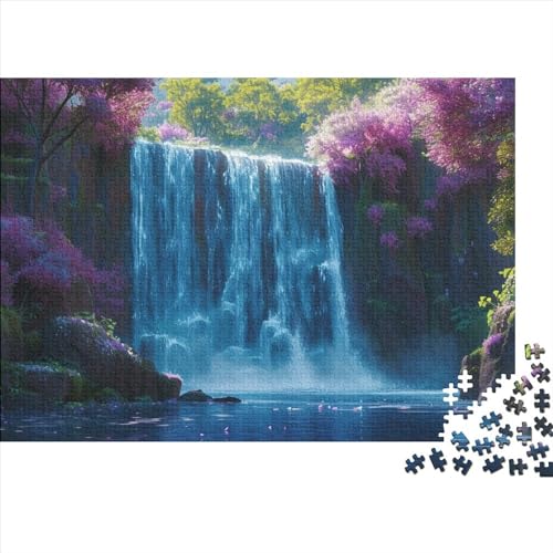 Wasserfälle Puzzle 1000 Teile Puzzle-Herausforderung Geduldsspiel Shanjian Wasserfall Herausfordernde Kinder Puzzle Entspannung Durch Puzzeln Zeitvertreib Für Alle Altersgruppen 1000pcs (75x50cm) von QAHSWIALN