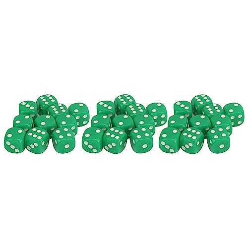 30 pcs Würfel Set 6 -seitige runde Ecke White Number Dots Plastik tragbarer Spielwürfel für Brettspiele Mathematikunterricht (Grün) von QANYEGN