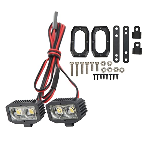 QANYEGN 4 LED-weiße Beleuchtung RC-Scheinwerfer, RC-Crawler-Scheinwerfer, RC-Scheinwerfer Für 2,54 JR-Anschluss 1/10 5 Bis 7,4 V Ferngesteuertes Auto von QANYEGN