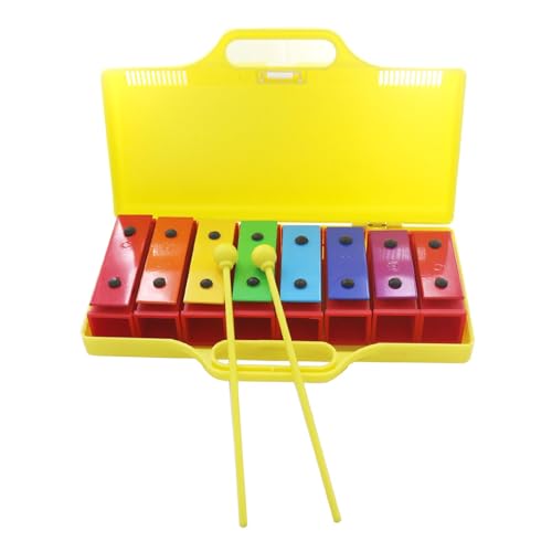 QANYEGN 8-Noten-Xylophon, farbenfrohes pädagogisches Glockenspiel-Xylophon, Instrument mit 2 Schlägeln für Kinderanfänger von QANYEGN