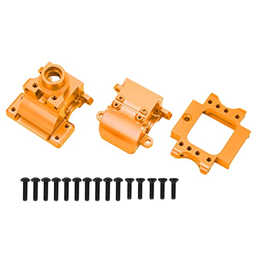 QANYEGN Getriebe-Installationsteile, Getriebegehäuseabdeckung mit Schrauben, vorderes und hinteres Differentialgetriebegehäuse aus Metall für 1/10 RC-Car (Orange) von QANYEGN