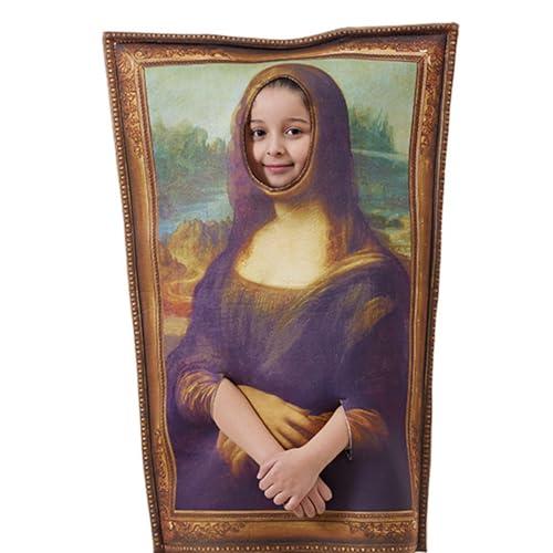 QANYEGN Lustiges Mona Lisa-Kostüm, Berühmtes Gemälde-Kostüm, Mona Lisa-Wandgemälde-Kostüm-Requisiten für Halloween-Kinder, lustige Verkleidung von QANYEGN