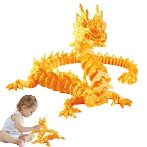 QARIDO 3D-Gedruckter Drache, beweglicher Drache, bewegliches, Flexibles Drachenspielzeug – Drachen, 3D-gedrucktes Geschenk, dekorative Drachen-Sammelfigur für Auto, Armaturenbrett, Büro, Schlafzimmer von QARIDO