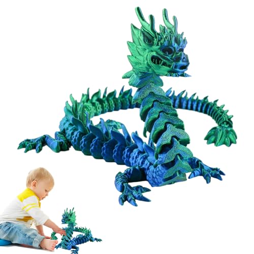 QARIDO 3D-Gedruckter Drache, beweglicher Drache, bewegliches, Flexibles Drachenspielzeug – Drachen, 3D-gedrucktes Geschenk, dekorative Drachen-Sammelfigur für Auto, Armaturenbrett, Büro, Schlafzimmer von QARIDO