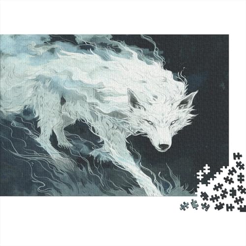 Wolf Puzzle 1000 Teile,Puzzle Für Erwachsene, Impossible Puzzle,Puzzle 1000 Puzzle Home Dekoration Puzzle,Erwachsenenpuzzle Puzzel 1000pcs (75x50cm) von QBEGAMROL