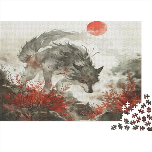 Wolf Puzzle 1000 Teile,Puzzle Für Erwachsene, Impossible Puzzle,Puzzle 1000 Puzzle Home Dekoration Puzzle,Erwachsenenpuzzle Puzzel 1000pcs (75x50cm) von QBEGAMROL