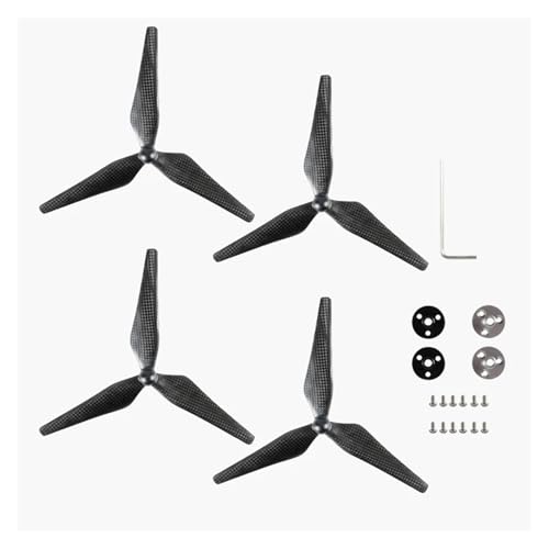 QBJSQYOT Carbon Propeller 9450F for D-JI Phantom 4 Mit Basis Drone Klingen Teile Drone Zubehör(4pcs Black Silver-3) von QBJSQYOT