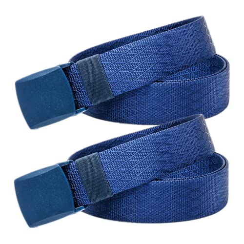 Mann überquert schnell die Sicherheit am Flughafen 3,8 cm breiter militärischer taktischer Gürtel aus Nylon, Unisex, multifunktionaler Outdoor-Sportgürtel for Männer und Frauen(Blue,100) von QCKNKMGG