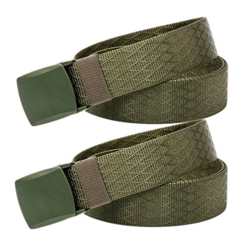 Mann überquert schnell die Sicherheit am Flughafen 3,8 cm breiter militärischer taktischer Gürtel aus Nylon, Unisex, multifunktionaler Outdoor-Sportgürtel for Männer und Frauen(Green,110) von QCKNKMGG