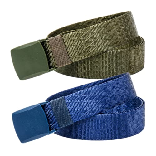 Mann überquert schnell die Sicherheit am Flughafen 3,8 cm breiter militärischer taktischer Gürtel aus Nylon, Unisex, multifunktionaler Outdoor-Sportgürtel for Männer und Frauen(Green and Blue,100) von QCKNKMGG