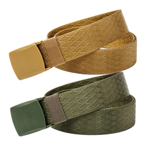 Mann überquert schnell die Sicherheit am Flughafen 3,8 cm breiter militärischer taktischer Gürtel aus Nylon, Unisex, multifunktionaler Outdoor-Sportgürtel for Männer und Frauen(Khaki and Green,120) von QCKNKMGG