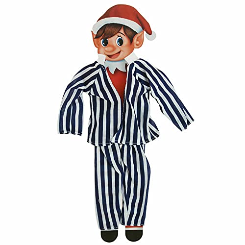 QDS Elfen Behavin Badly Clothes Costumes & Outfits Naughty Christmas Elf Accessories (Blue Pyjamas) von QDS