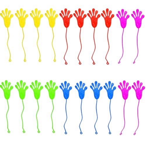 QEDBOJE 20PCS Clappers Kinder bunte Goo Goo Hands Sticky Hands Bouncy Hands Kinder Handouts Geschenke Giveaways als Party Favours für Jungen Mädchen Kindergeburtstag Geschenke (Zufällige Farbe) von QEDBOJE