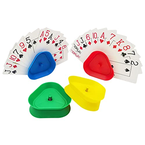 Kinder Kartenspiel Halter,Kartenhalter Kinder,Spielkartenständer,Spielkarten Halter Poker,Dreieck Spielkarten Halter,Sicherer Halt für Spielkarten,Spielkarten Halter für Senioren Kinder Erwachsene von QEEROYO