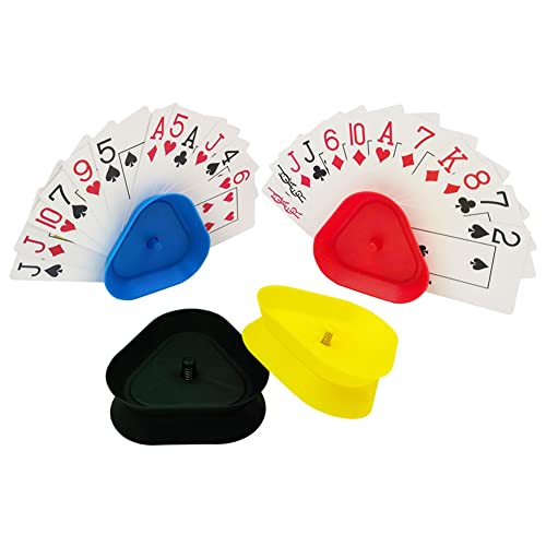 QEEROYO Kartenhalter Spielkarten, Games Kartenhalter, 4 Stück Kartenspiele Kartenhalter, Kartenhalter Kinder, Spielkarten Halter Poker, Kartenhalter Kinder, Spielkartenständer von QEEROYO