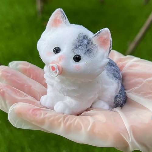 Cat Squishy Squeeze Toys, Handmade Furry Kitten Squeezing Toys, Cute Slow-Rebound Cat Squishy Toys, Fidget Stress Relief Sensory Toys for Kids and Adults, Party Favors (Style B) von QEOTOH