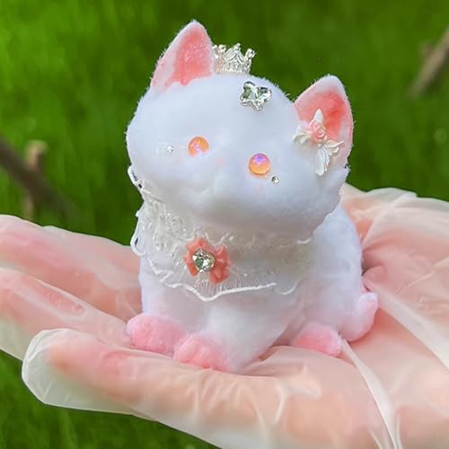 Cat Squishy Squeeze Toys, Handmade Furry Kitten Squeezing Toys, Cute Slow-Rebound Cat Squishy Toys, Fidget Stress Relief Sensory Toys for Kids and Adults, Party Favors (Style C) von QEOTOH