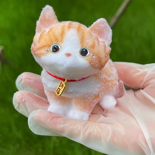 Cat Squishy Squeeze Toys, Handmade Furry Kitten Squeezing Toys, Cute Slow-Rebound Cat Squishy Toys, Fidget Stress Relief Sensory Toys for Kids and Adults, Party Favors (Style D) von QEOTOH