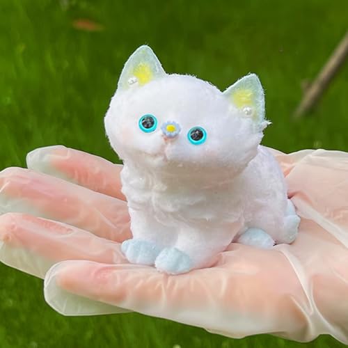 Cat Squishy Squeeze Toys, Handmade Furry Kitten Squeezing Toys, Cute Slow-Rebound Cat Squishy Toys, Fidget Stress Relief Sensory Toys for Kids and Adults, Party Favors (Style F) von QEOTOH