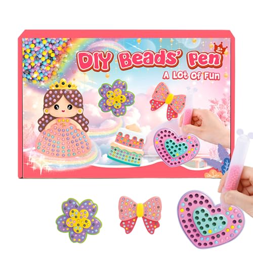 QEOTOH DIY Handmade Bead Diamond Painting, 5D DIY Diamond Art Stickers Kits for Kids, Cute Cartoon Princess DIY Painting Art, Handmade Gem Painting Making Gifts for Children Girls (5 Patterns) von QEOTOH