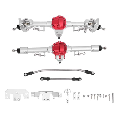 QERLONG RC -Achsbaugruppe Aluminiumlegierung vordere Hinterachse SCX10 II 90046 90047 1/10 Upgrade -Teile Silber rot von QERLONG