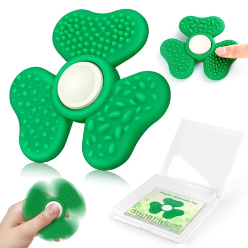 Fidget Spinner Sensory Spielzeug für Kinidgetder und Erwachsene, Textured Fidget Spielzeug für Stress und Angst Relief, Klassenzimmer, St Patricks Tag, Party Favours für Jungen und Mädchen von QETRABONE