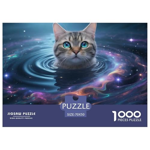 Cat, 1000-Teile-Puzzlespiel, Fesselndes Und Kreatives Erlebnis, Ideal Für Zuhause Oder Als Geschenk, Ab 10 Jahren, 70x50cm/1000pcs Cat, 1000-Teile-Puzzlespiel, Fesselndes Und Kreatives Erlebnis, Ideal Für Zuhause Oder Als Geschenk, Ab 10 Jahren, 70x50cm/1000pcs von QEVAWPAE