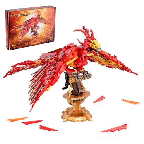 Moc Harry Fire Phoenix-Bauset, kompatibel mit LEGO STEM Magic Potter Phoenix-Kollektion, Modell für Erwachsene, Ideen, Vogelspielzeug, Geschenk für Kinder, Jungen und Mädchen, Fans ab 8 Jahren, 938 von QFJ