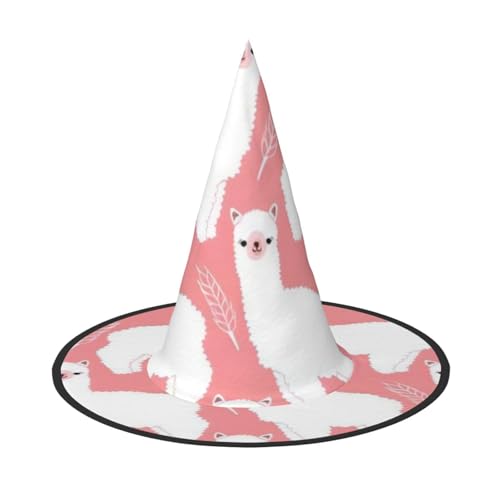 QGWDYYJQ Alpaka Lama bedruckter Halloween-Hut Hexenhut Halloween Glow Hat von QGWDYYJQ