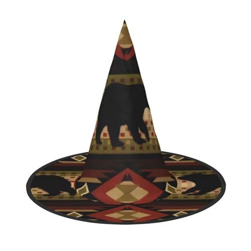 QGWDYYJQ Bären-bedruckter Halloween-Hut Hexenhut Halloween Glow Hat von QGWDYYJQ