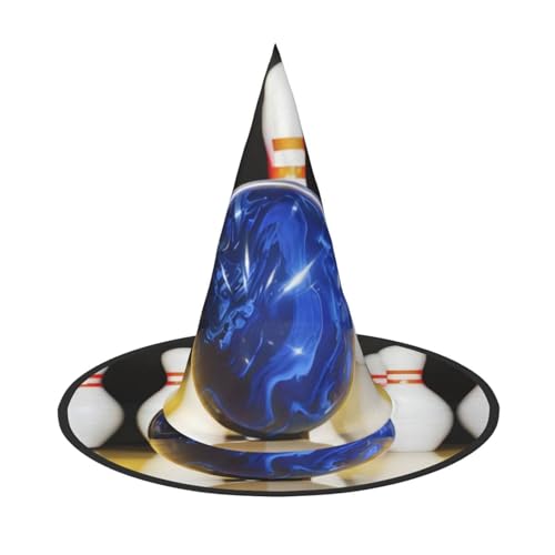 QGWDYYJQ Bowling bedruckter Halloween-Hut Hexenhut Halloween Glow Hat von QGWDYYJQ