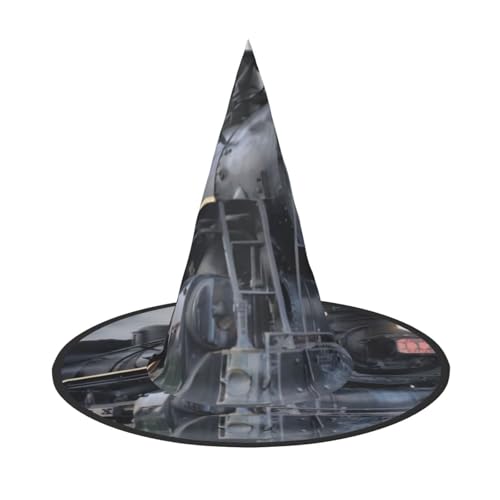 QGWDYYJQ Dampfzug Wolken gedruckt Halloween Hut Hexenhut Halloween Glow Hat von QGWDYYJQ