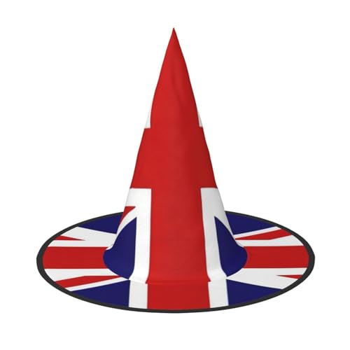 QGWDYYJQ Halloween-Hut mit UK-Flagge, Hexenhut, Halloween-Hut von QGWDYYJQ